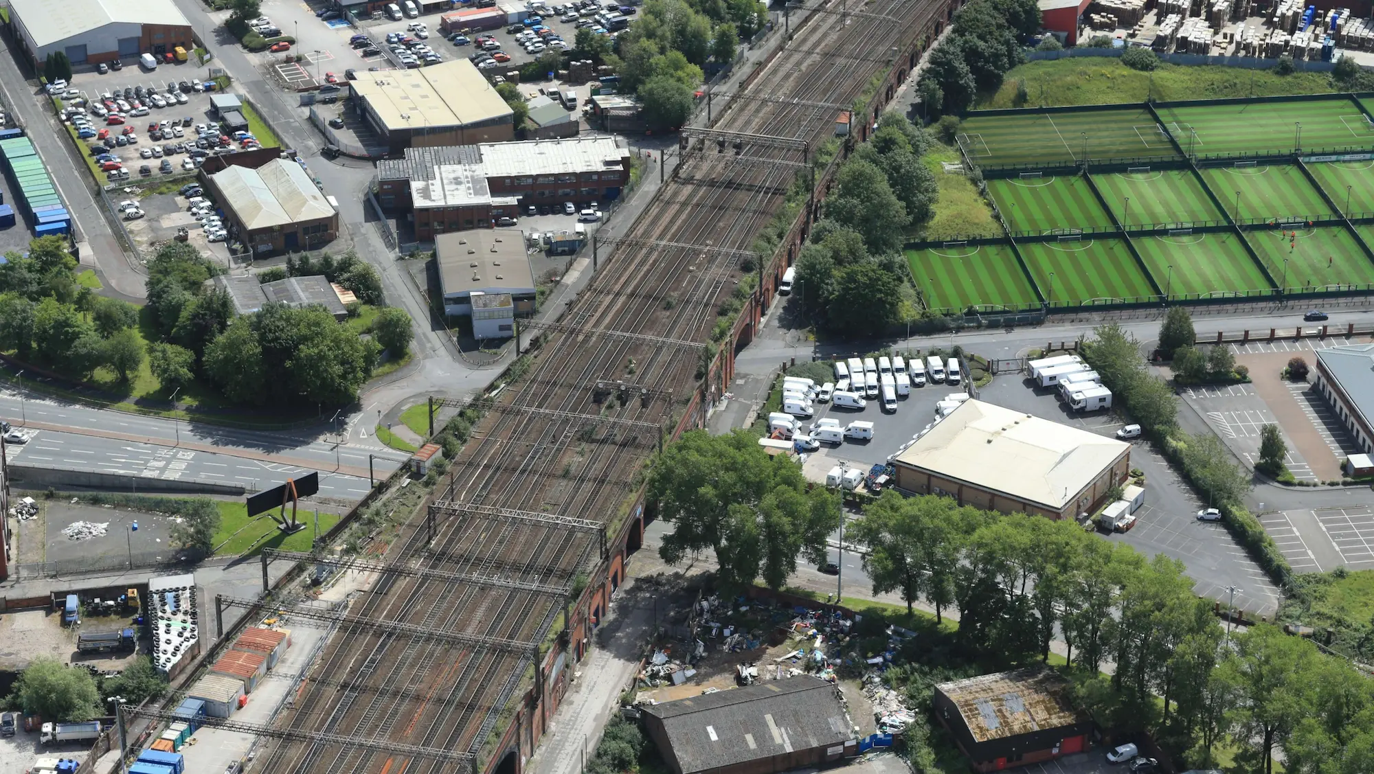 rail tracks viewed from above