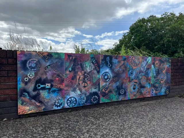 a mural on a station platform